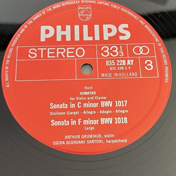 Bach 6 Suonate A Cembalo Certato E Violino Solo 2xLP Box 1969 Philips 835 227/8 - Picture 8 of 12